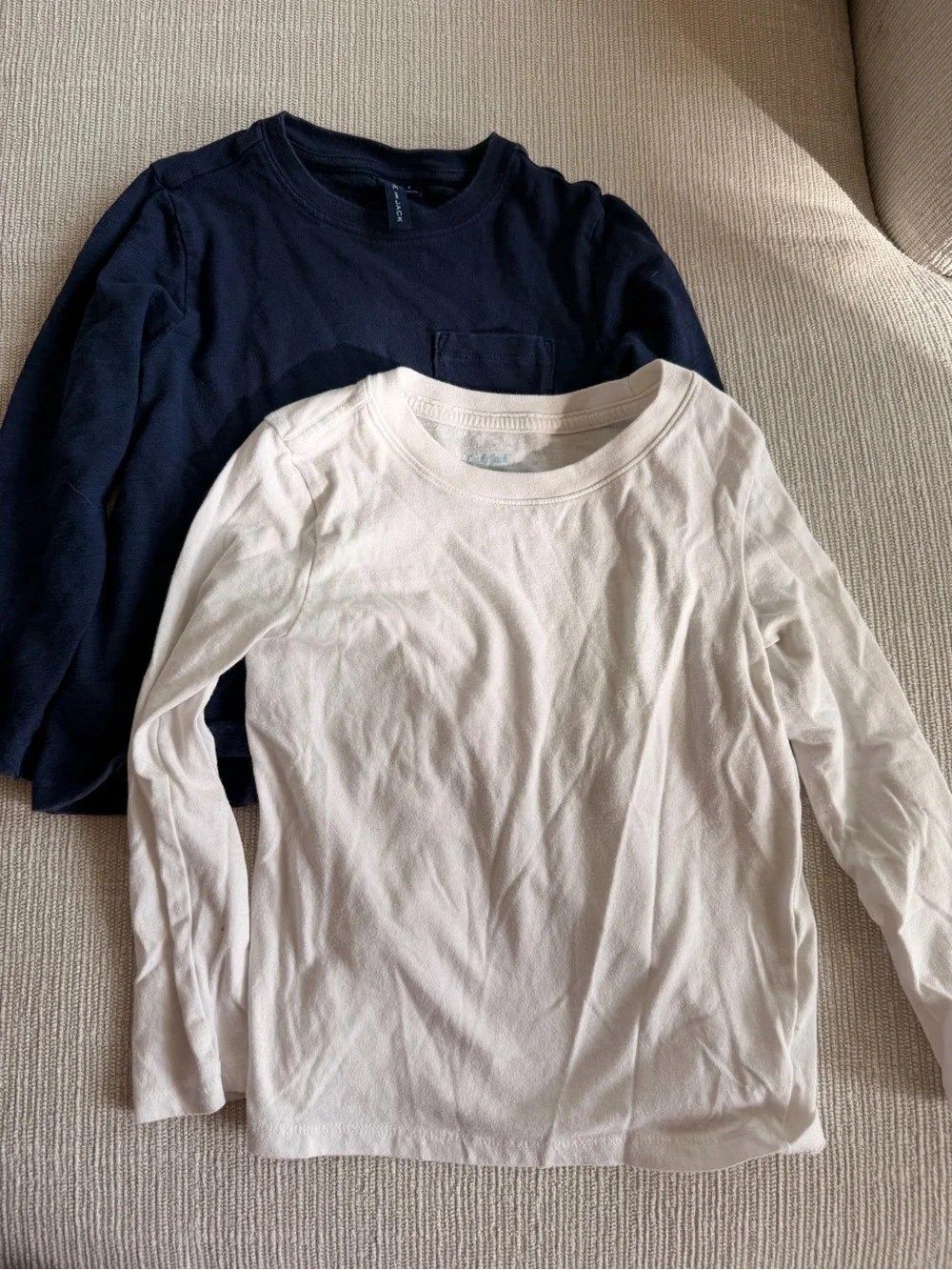Bundle Janie and Jack Slub Long Sleeve Tee & Cat & Jack white tee 5T